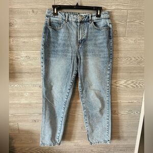 Noisy May Bella slim fit high waisted tapered‎ leg jeans light wash 30x30 asos